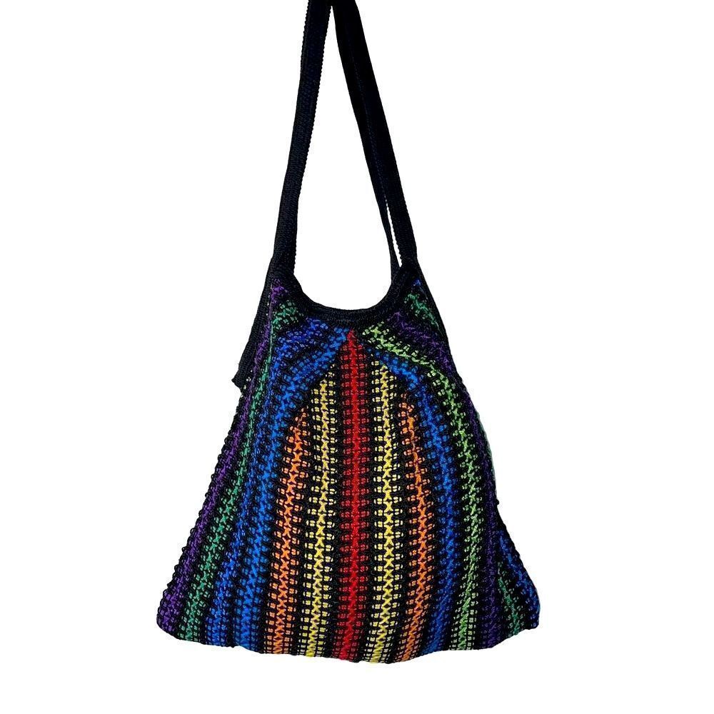 Multi Color Hand Crocheted Tote - Picture 5 of 12